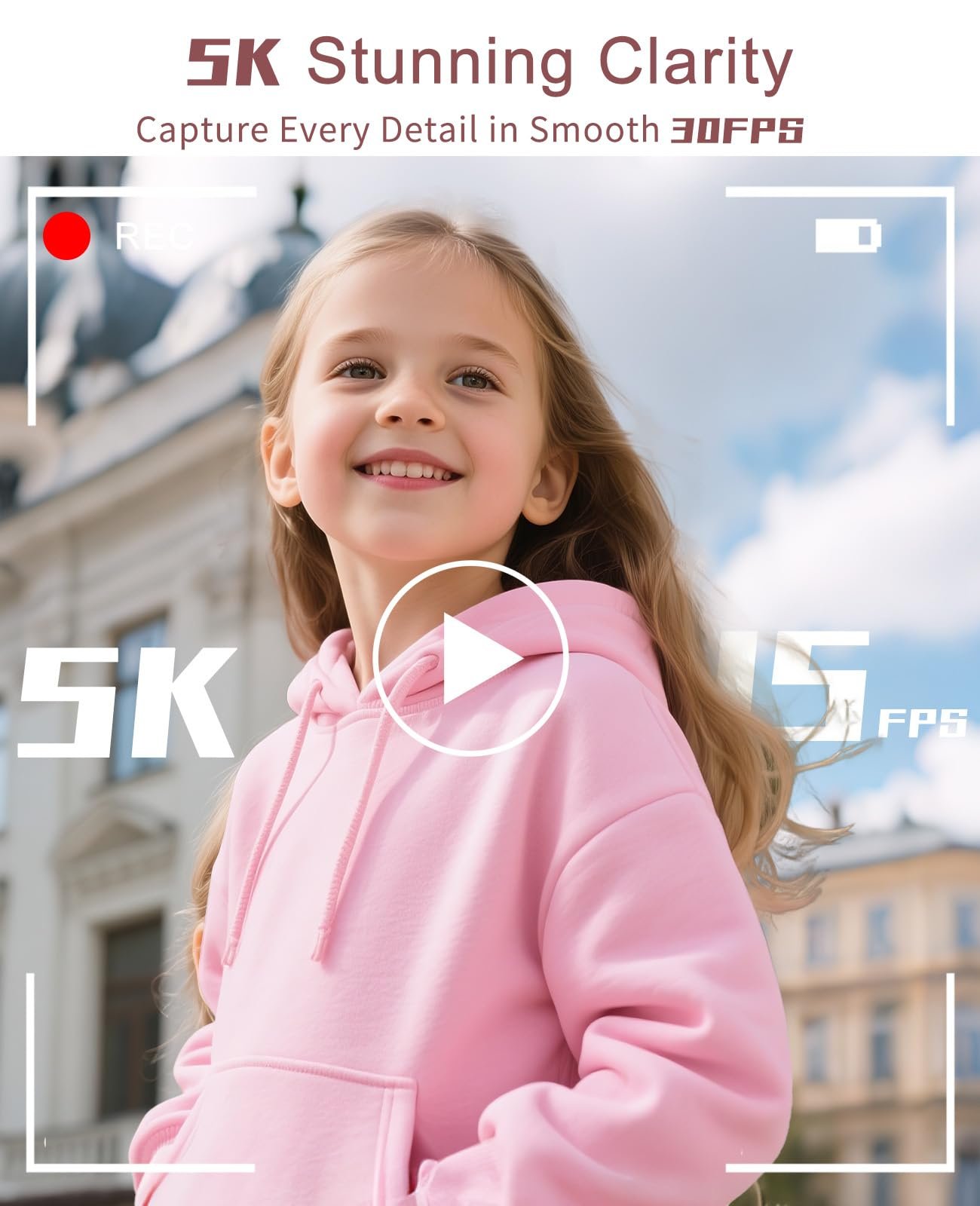 Фотокамера LONGYI Digital Camera 5K 75MP Розовый, фото №2