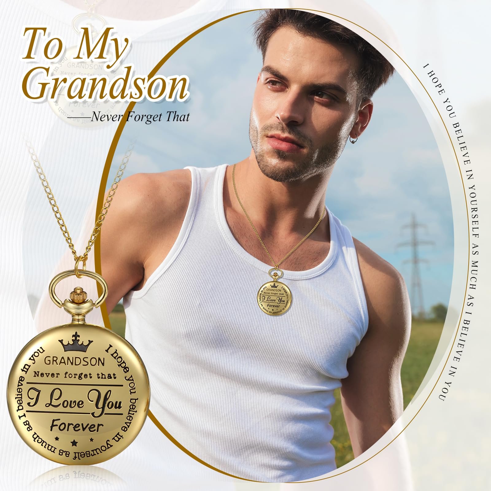 Кишеньковий годинник JewelryWe Ретро Royal Flush / Компас / Квіти / Дзвінок / Мотоцикл Бронзовий, фото №5