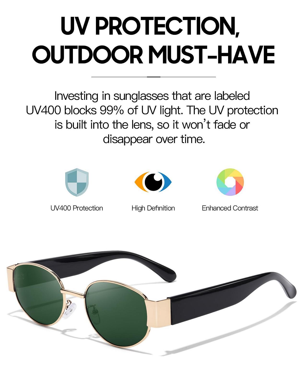 Сонцезахисні окуляри Retro Enafad для жінок і чоловіків, овальні, металеві, класичні, захист UV400, фото №4