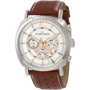 Часы Jacques Lemans Lugano 1-1645D, мужские, коричневый кожаный ремешок - Фото 1