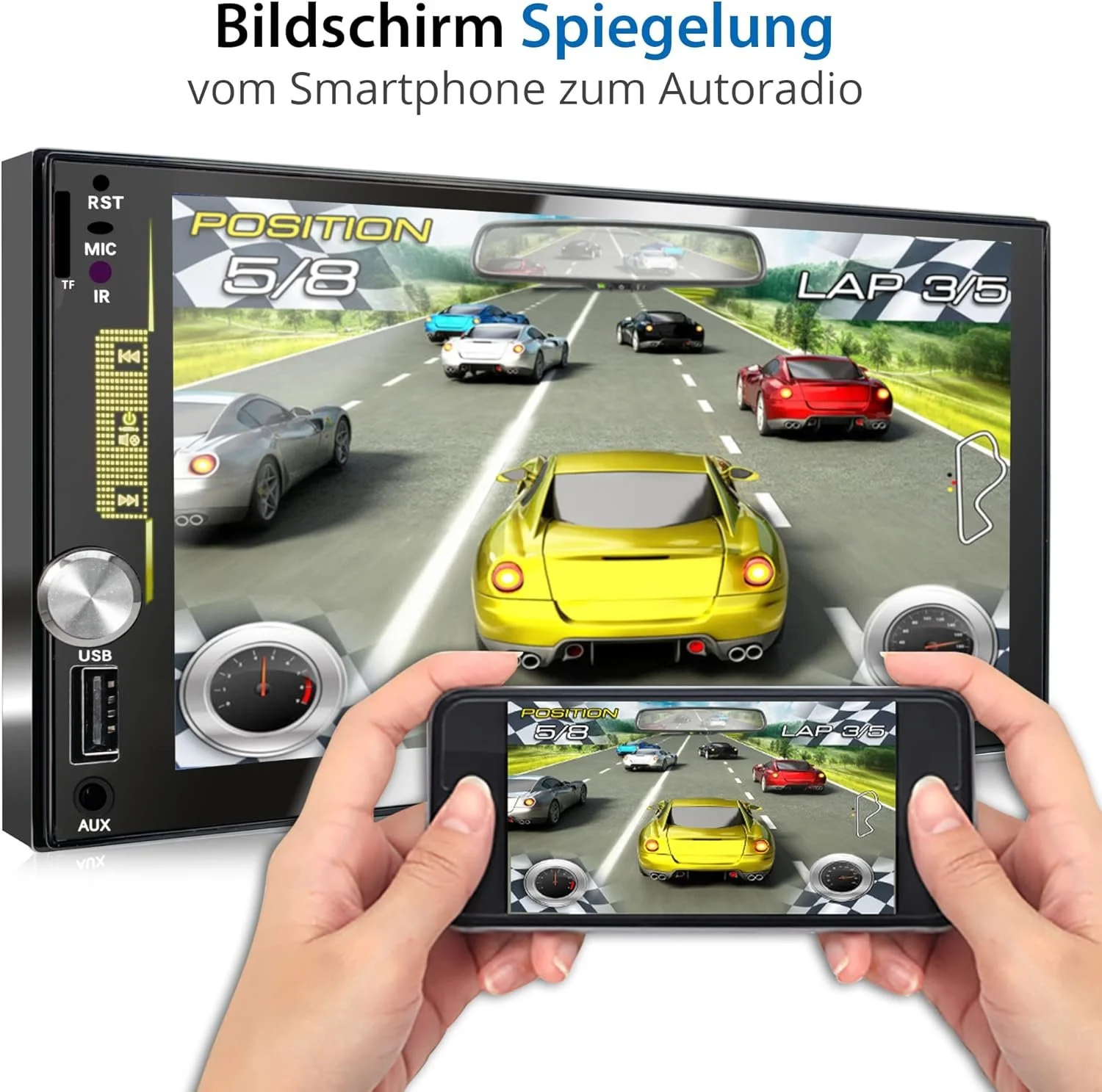 Автомагнітола XOMAX XM-2V784D / 7" / Сенсорна / Bluetooth / USB / AUX / microSD slot / DAB+ / 2DIN, фото №6 Автомагнітола XOMAX XM-2V784D / 7" / Сенсорна / Bluetooth / USB / AUX / microSD slot / DAB+ / 2DIN, фото №6