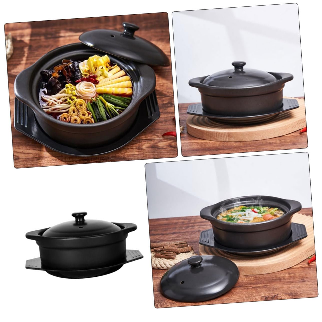 Горщик для приготування Керамічний з кришкою та подвійними ручками Термостійкий, фото №7 Горщик для приготування Керамічний з кришкою та подвійними ручками Термостійкий, фото №7