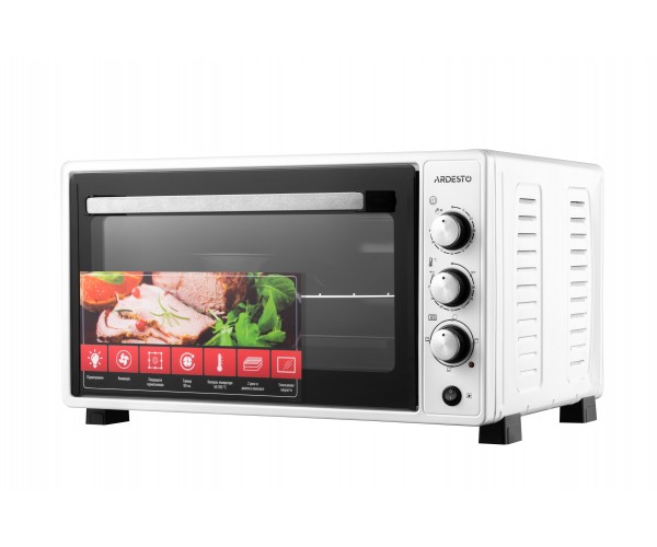 ARDESTO Електропіч 1700Вт 48л хром тени таймер підсвічув конвекція подв скло білий, фото №1 ARDESTO Електропіч 1700Вт 48л хром тени таймер підсвічув конвекція подв скло білий, фото №1