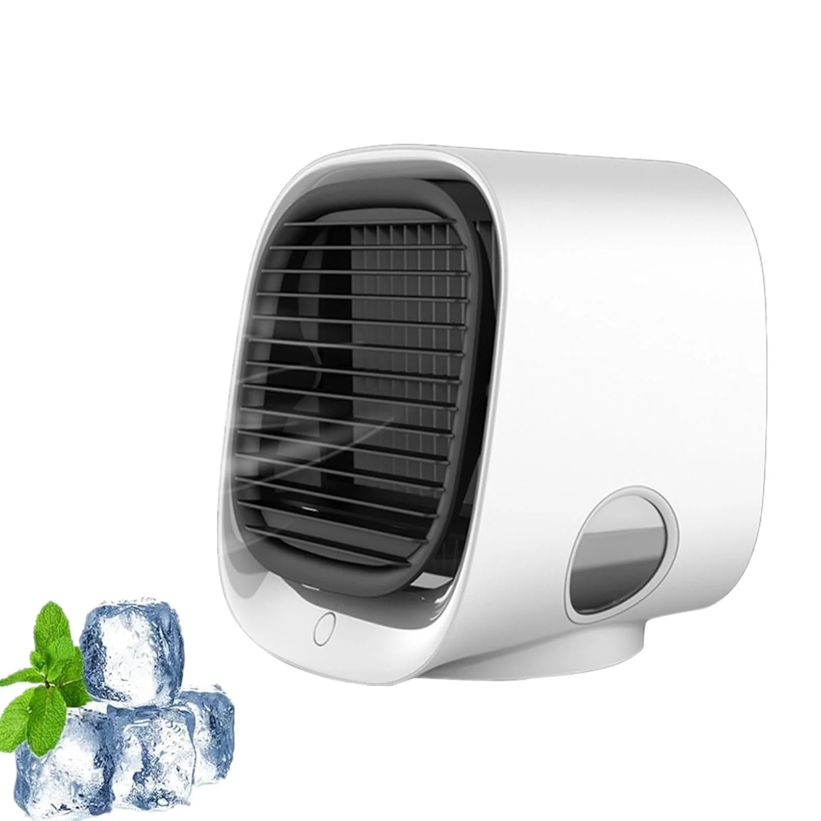 Портативный воздухоохладитель Мини-кондиционер 3 скорости Увлажнитель Бесшумный LED-подсветка Водяное охлаждение Белый, фото №1