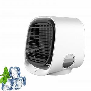 Портативний охолоджувач повітря Міні-кондиціонер 3 швидкості Зволожувач Безшумний LED-підсвічування Водяне охолодження Білий - Фото 1