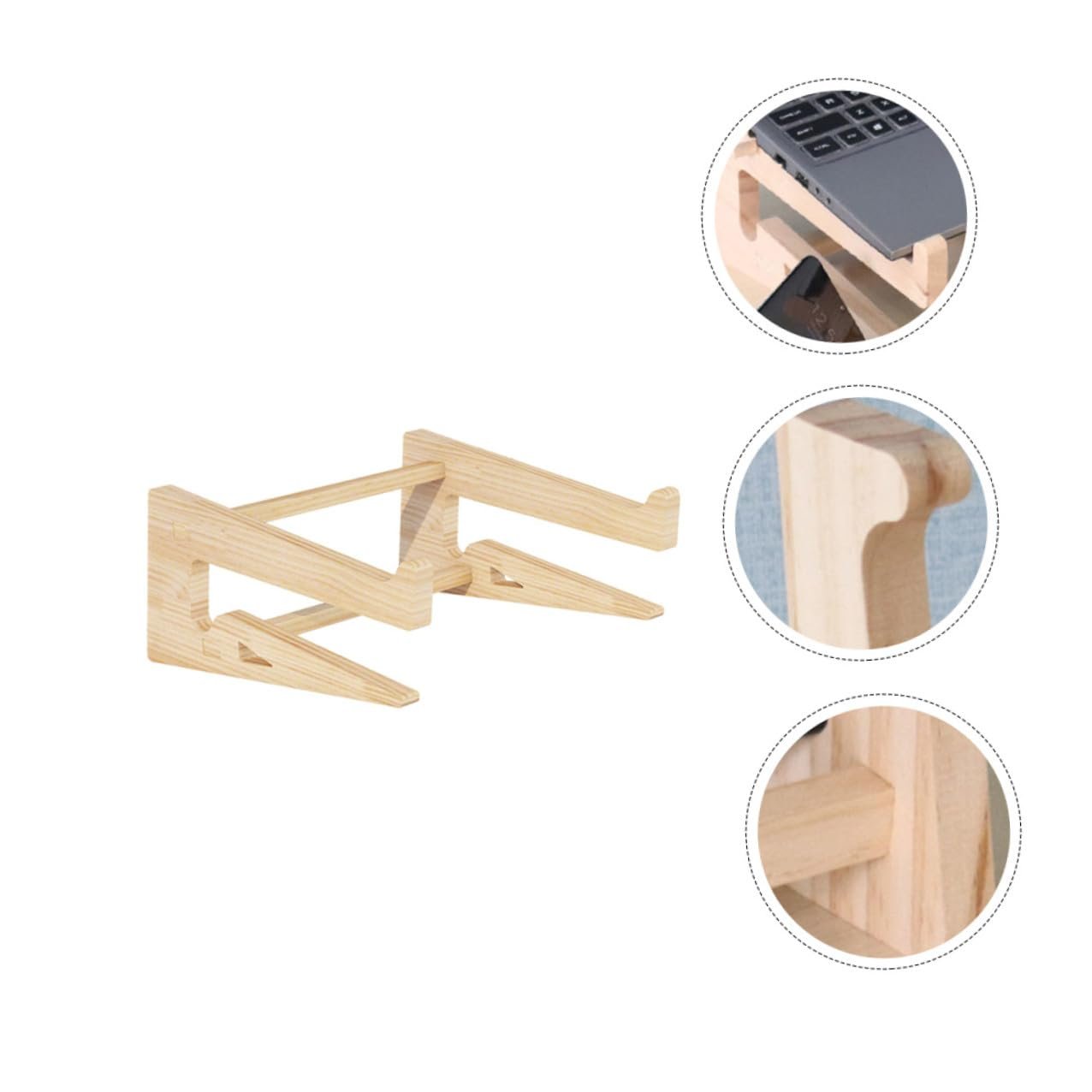 Подставка для ноутбука Деревянная Эргономичная Настольная Приподнятая Гладкая Нескользящая Прочная для комфортной работы, фото №7