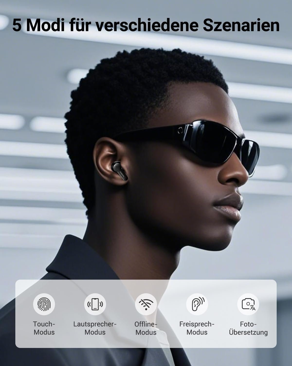 Навушники-перекладачі Wooask M3, Bluetooth 5.4, з мікрофоном ENC, для подорожей, навчання та бізнесу, фото №4
