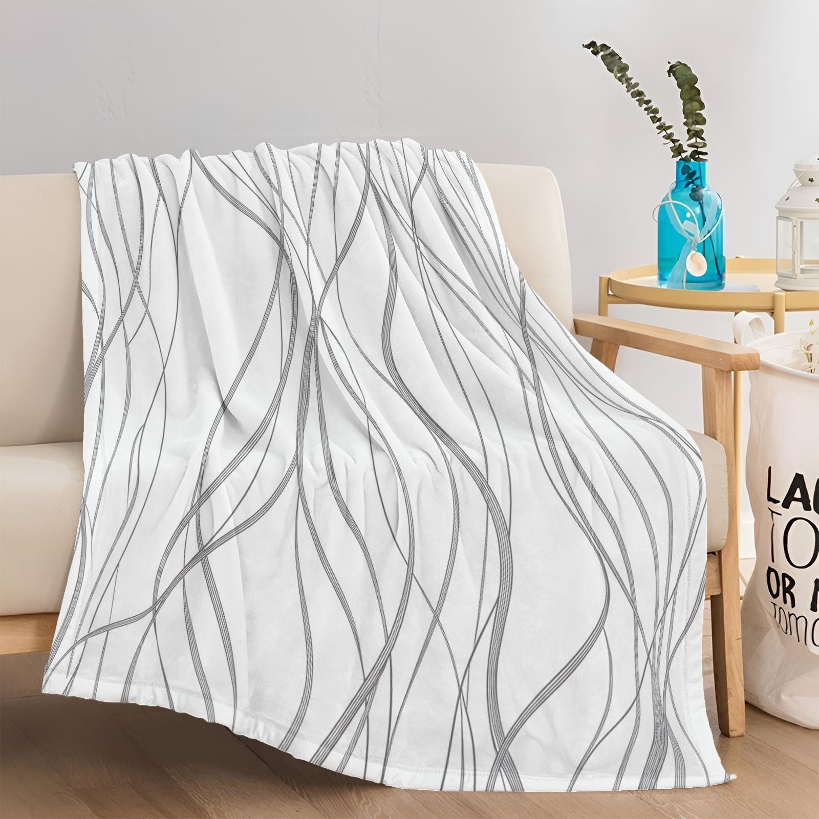 Плед Лінії Простота Текстура Високоякісний фланель Сірий 130 x 150 см, фото №2 Плед Лінії Простота Текстура Високоякісний фланель Сірий 130 x 150 см, фото №2