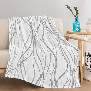 Плед Лінії Простота Текстура Високоякісний фланель Сірий 130 x 150 см synthetic.ua - Фото 1