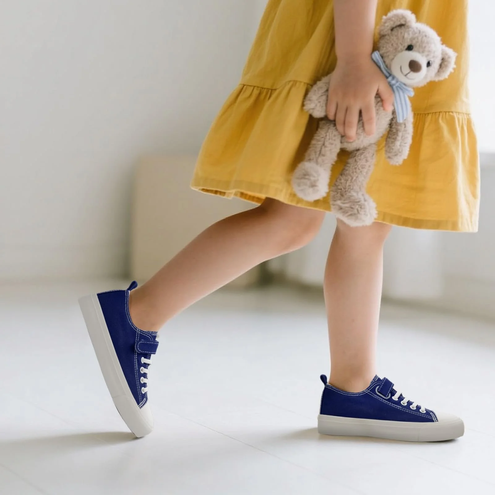 Дитячі Кеди для Дівчат, Полотно, Кеди для Хлопчиків, Повсякденні Легкі Кросівки з Регульованими Ремінцями, фото №5