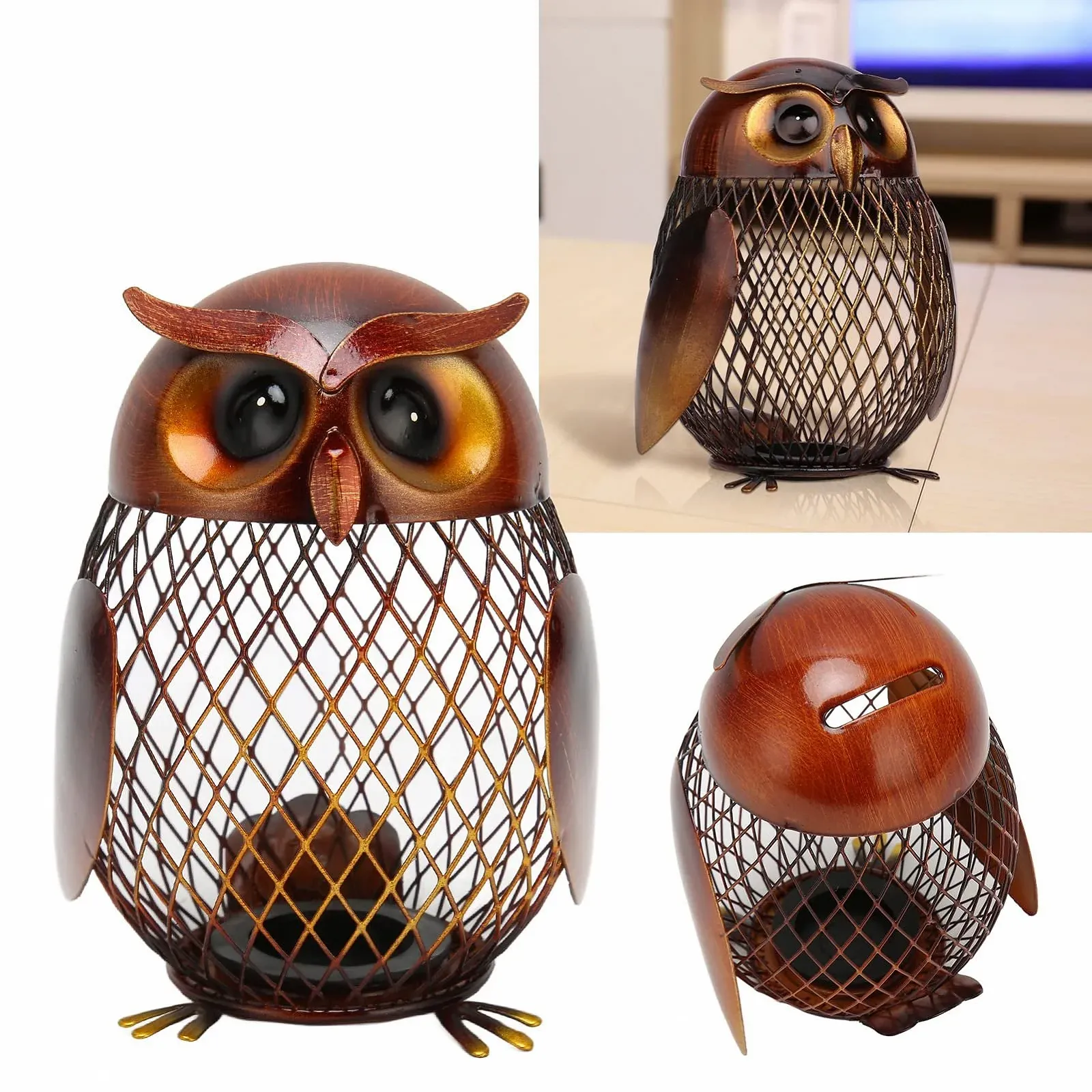 Скарбничка Changor Сова металева 13.7 x 10.4 x 9.6 см залізна, фото №2