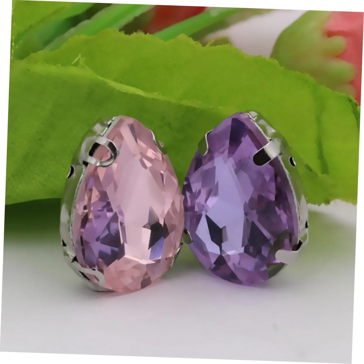 Стразы Капля, стеклянные, 100 шт, разных цветов, фото №3