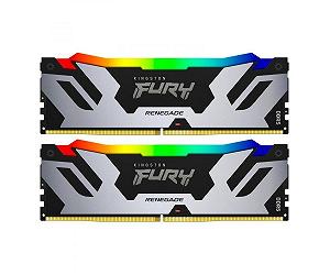 Пам'ять для настільних комп'ютерів Kingston FURY 32 GB 2x16 DDR5 6400 MHz Renegade Silver RGB (KF564C32RSAK2-32) - Фото 1