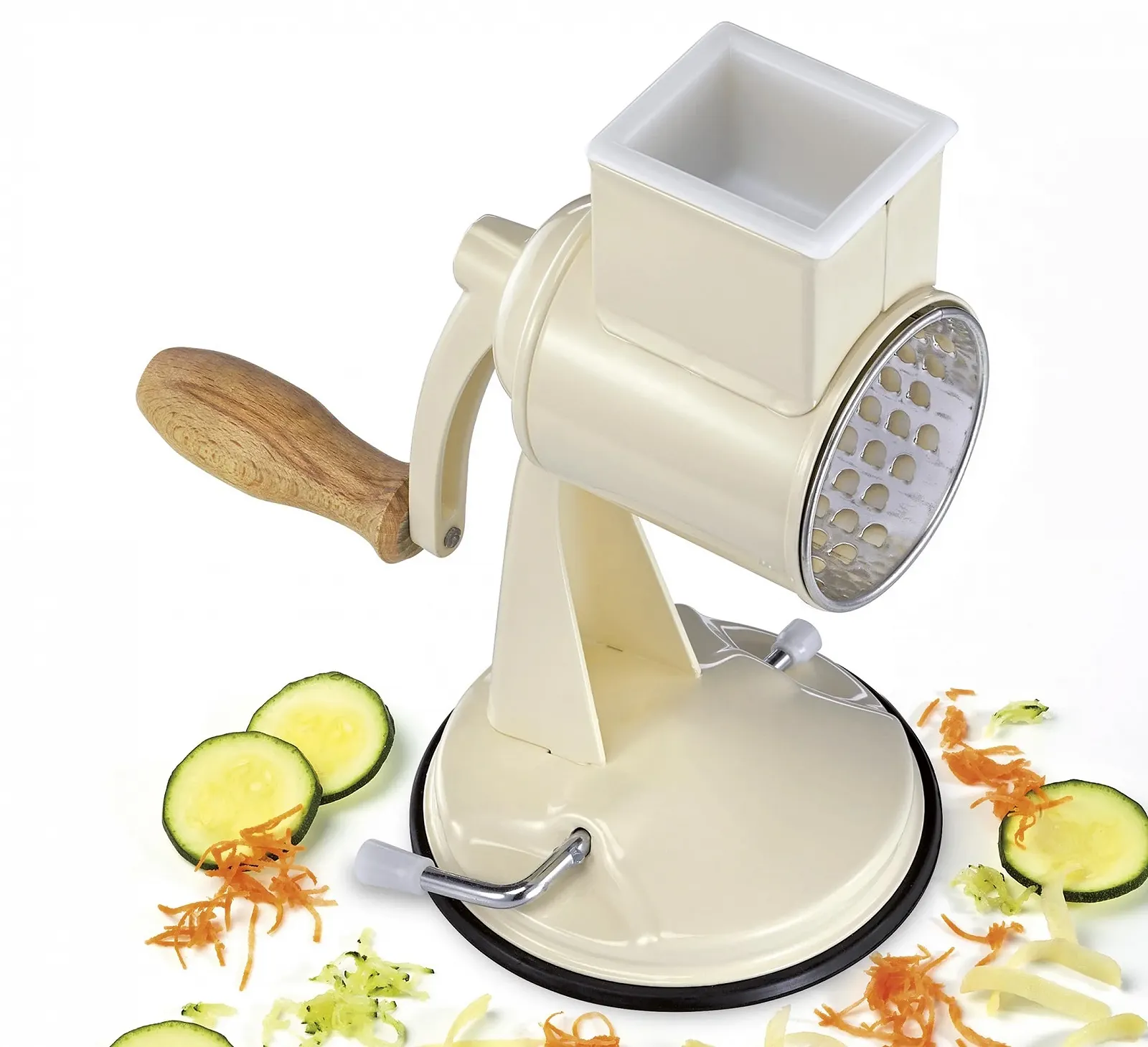 Ручна барабанна терка Zassenhaus Classic, метал, бук, нержавіюча сталь, 2 барабани, фото №7