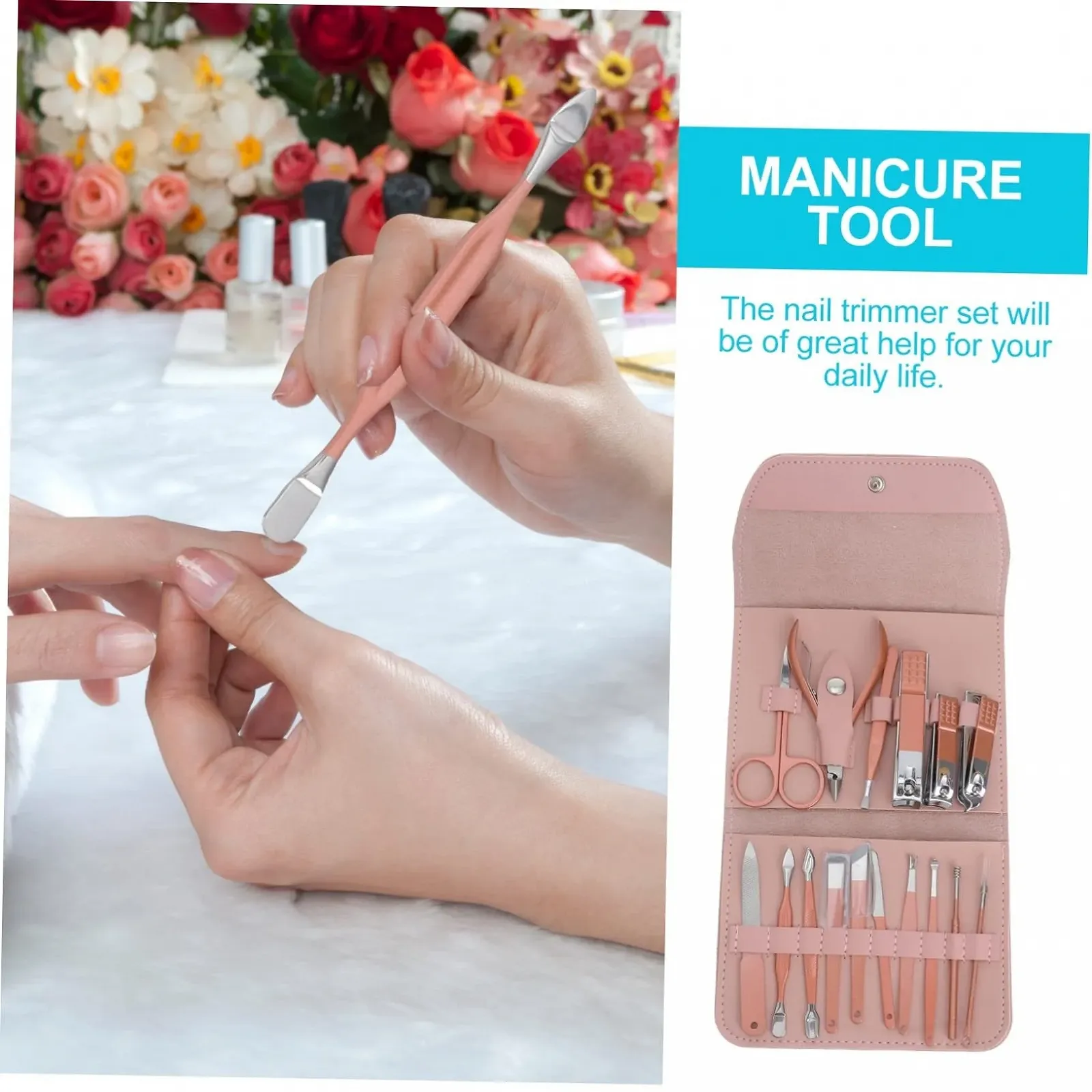 Набор инструментов для маникюра Healvian - 16 предметов, розовое золото, фото №6 Набор инструментов для маникюра Healvian - 16 предметов, розовое золото, фото №6