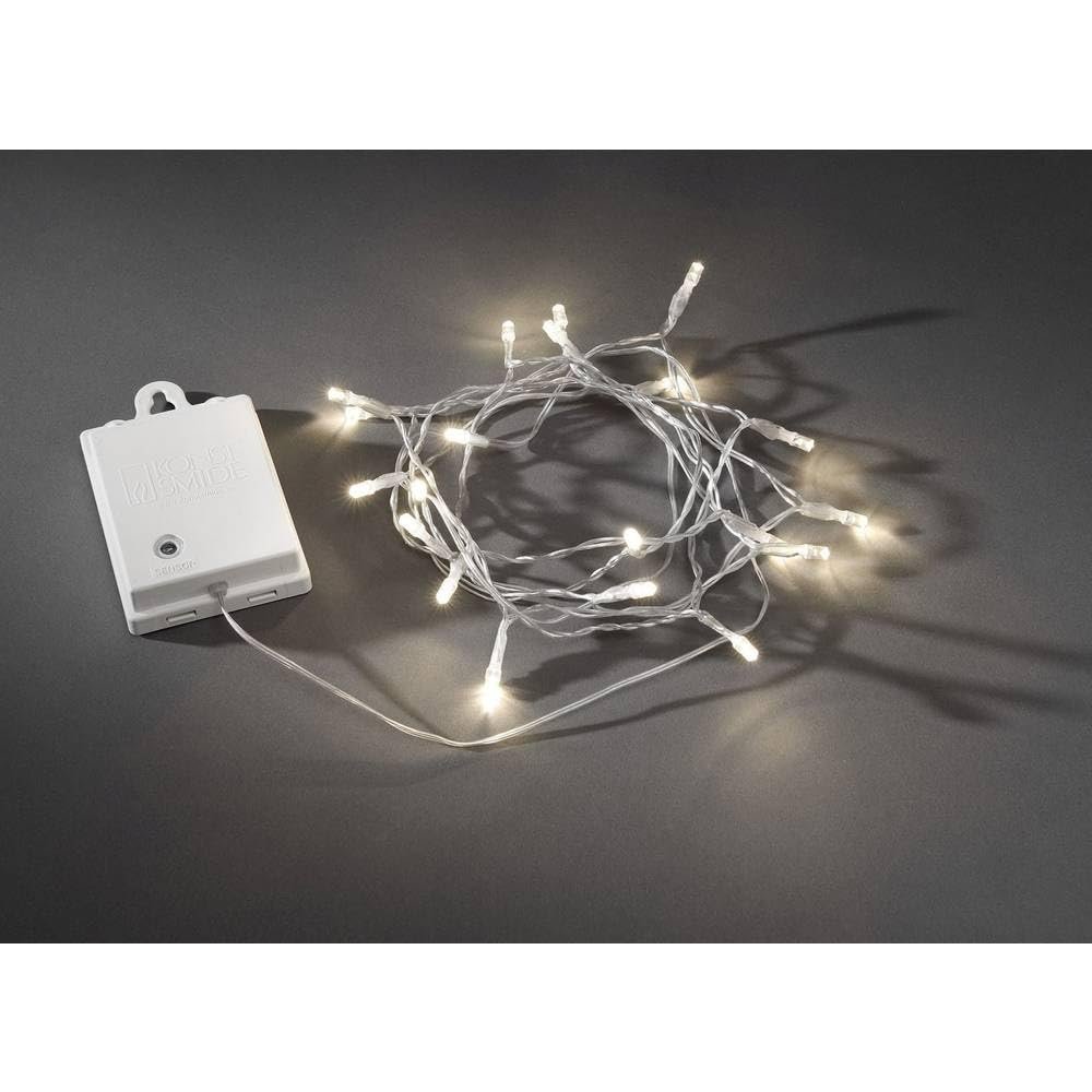 Гірлянда Konstsmide вулична акумуляторна 80 LEDs на прозорому дроті, 7.9 м - теплий білий, фото №1