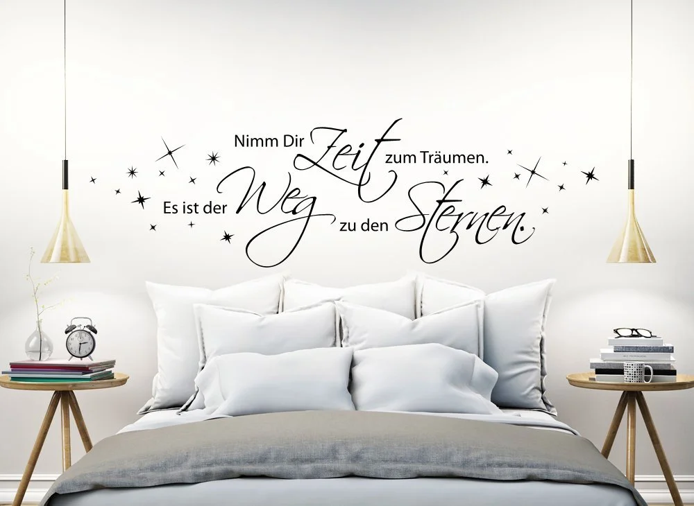 Наклейка на стіну W3261 Цитата "Nimm dir Zeit zum träumen" 130 х 38 см Біла, фото №3 Наклейка на стіну W3261 Цитата "Nimm dir Zeit zum träumen" 130 х 38 см Біла, фото №3