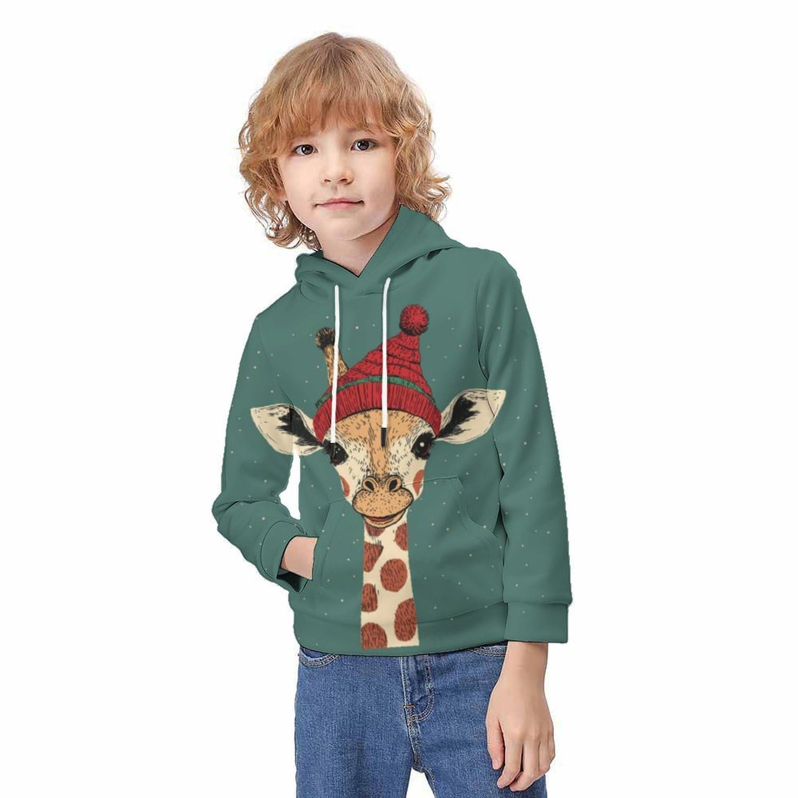 Худі Snowman (2) Різдвяний дитячий повсякденний Топ з довгими рукавами та кишенями, фото №3