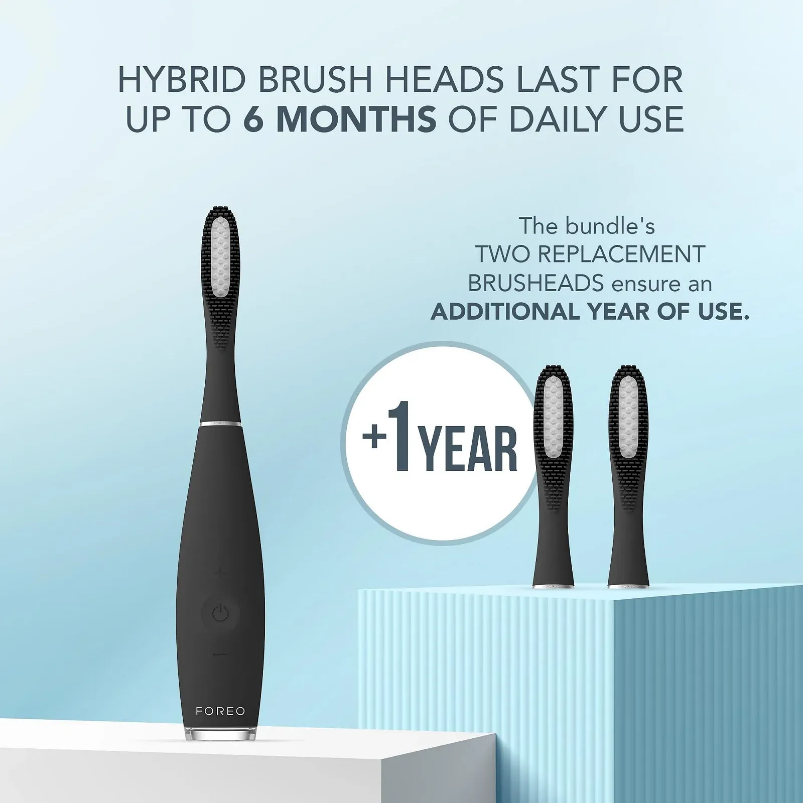 Электрическая зубная щетка FOREO ISSA 3 Total Oral Care Set 4-в-1 силиконовая звуковая Черная, фото №3