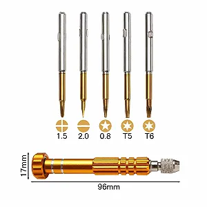 Набір міні-викруток 5 в 1 прецизійний легована сталь 10 см synthetic.ua - Фото 1