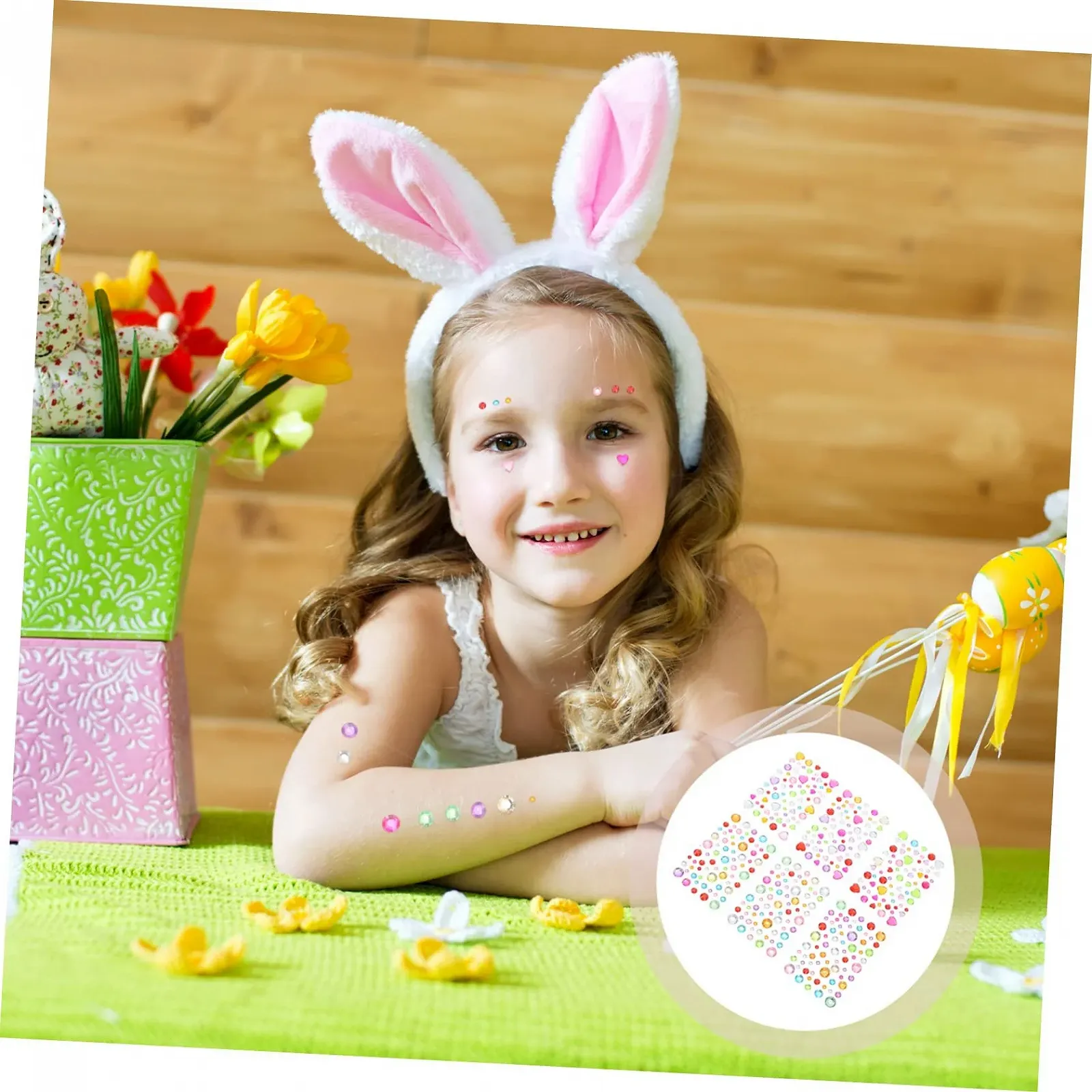 12 листов Наклейки со стразами для лица Стразы для лица Клей для лица Стразы для макияжа Сердце Стразы для ногтей Ювелирные изделия для ногтей Сердце Самоцветы для лица Наклейки, фото №7