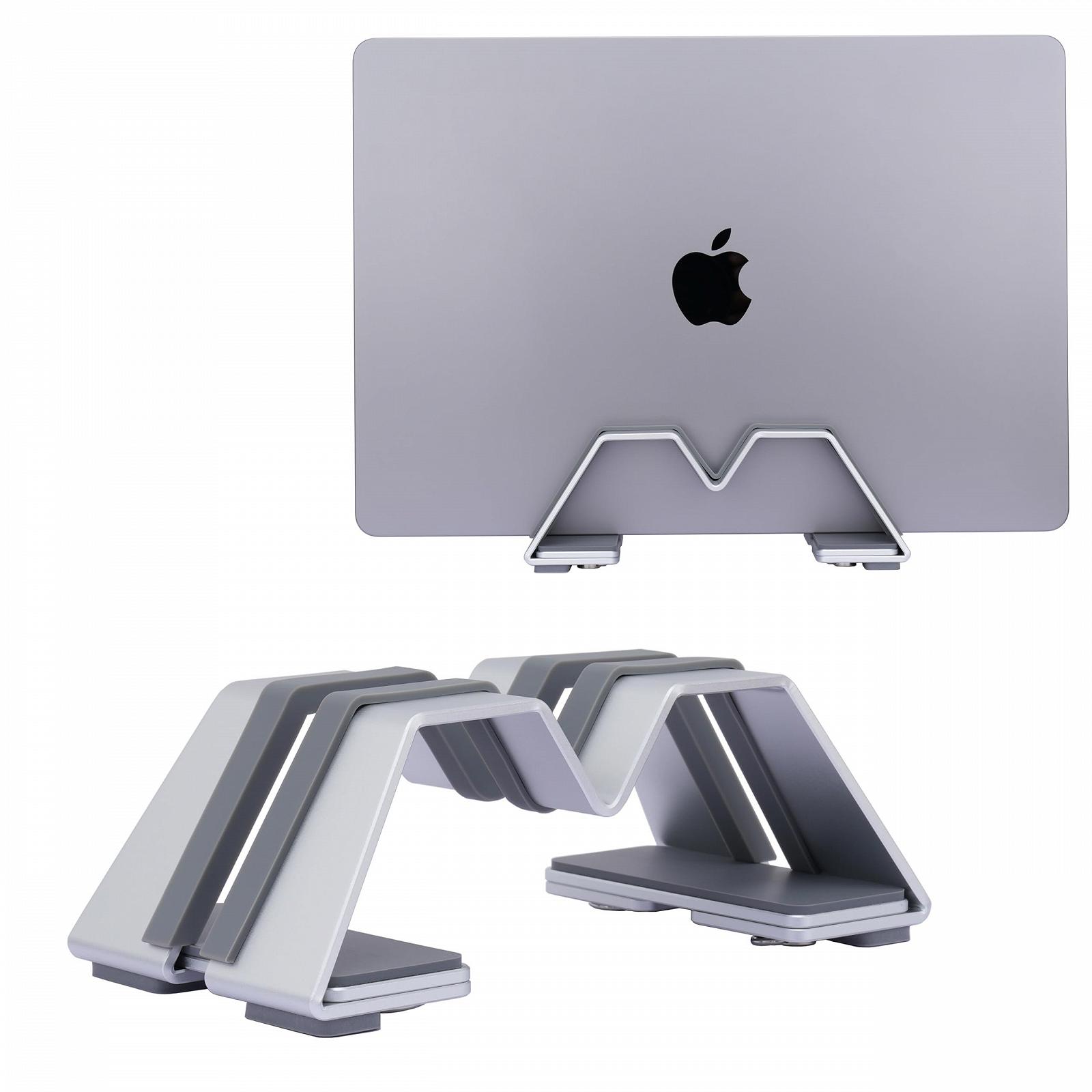 Вертикальна регульована підставка для ноутбука M-подібна - алюміній, універсальна посадка для MacBook та всіх ноутбуків, фото №3 Вертикальна регульована підставка для ноутбука M-подібна - алюміній, універсальна посадка для MacBook та всіх ноутбуків, фото №3