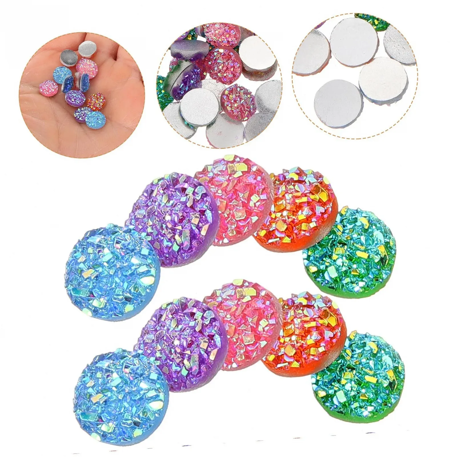 Стрази PLAFOPE 100 шт. Плоска задня частина для одягу Декоративні для аксесуарів одягу Блискуче каміння для творчих проєктів, фото №4