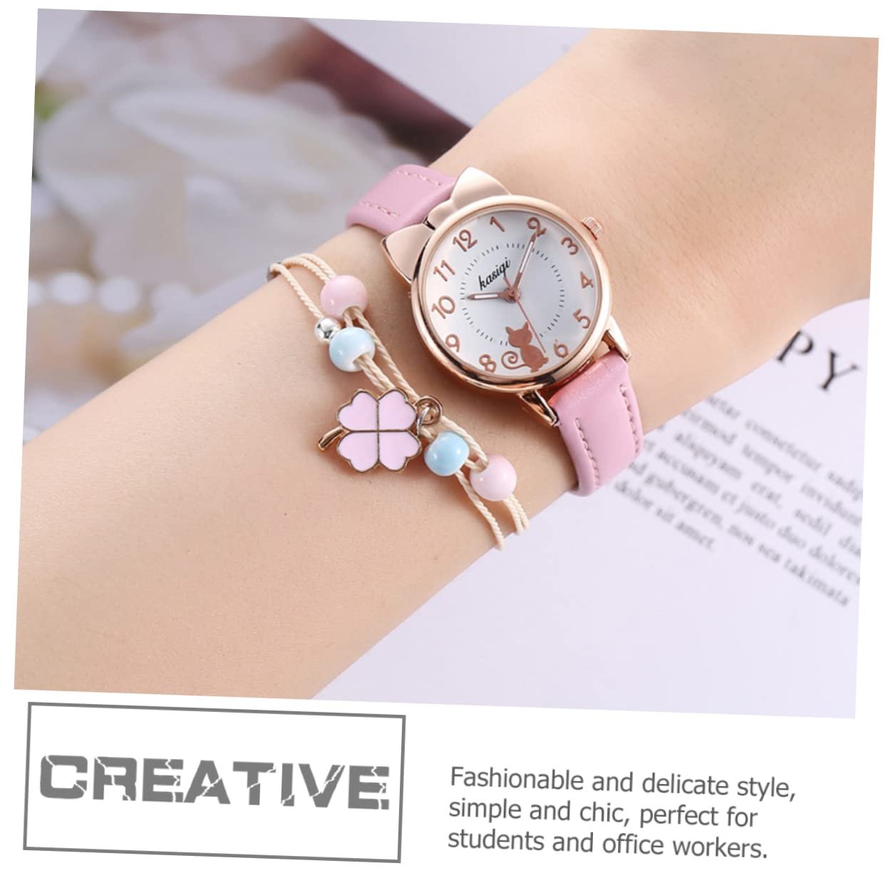 Часы женские PartyKindom с кошачьим мотивом, фото №5