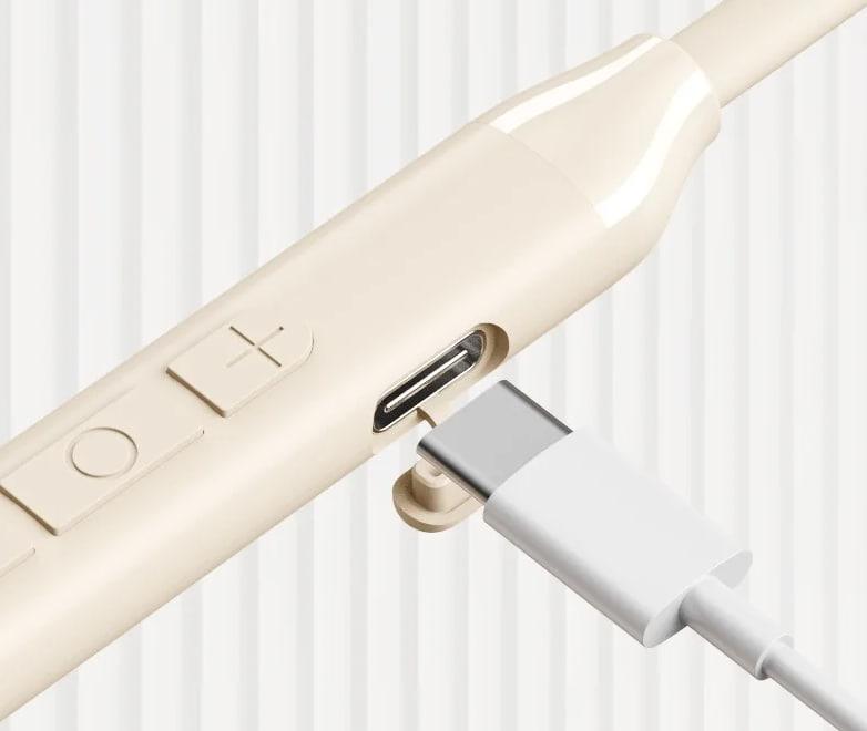 Беспроводные спортивные наушники на шею Disney QS-Q6 Бежевые, фото №3 Беспроводные спортивные наушники на шею Disney QS-Q6 Бежевые, фото №3