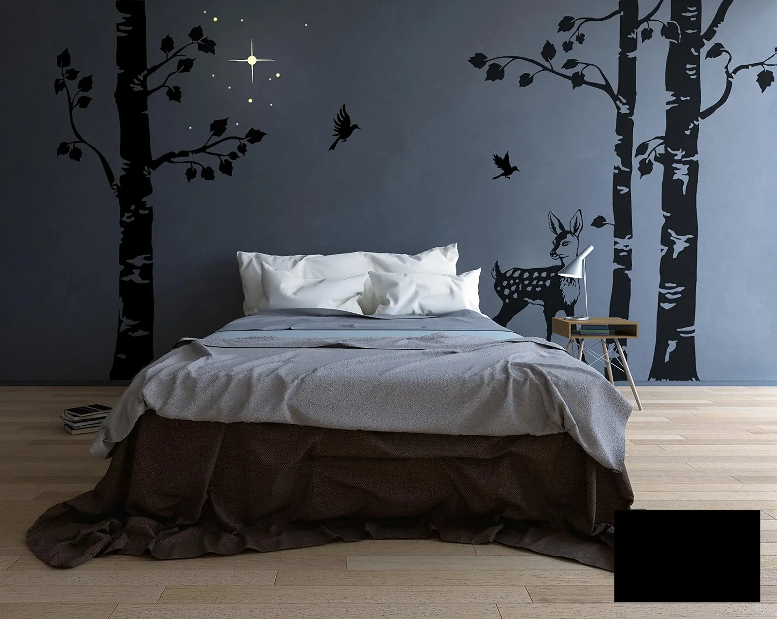 Наклейка на стіну Березовий ліс M1629 Чорна XL висота 260 см, фото №1