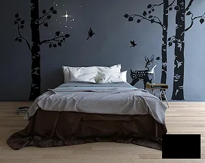 Наклейка на стіну Березовий ліс M1629 Чорна XL висота 260 см - Фото 1