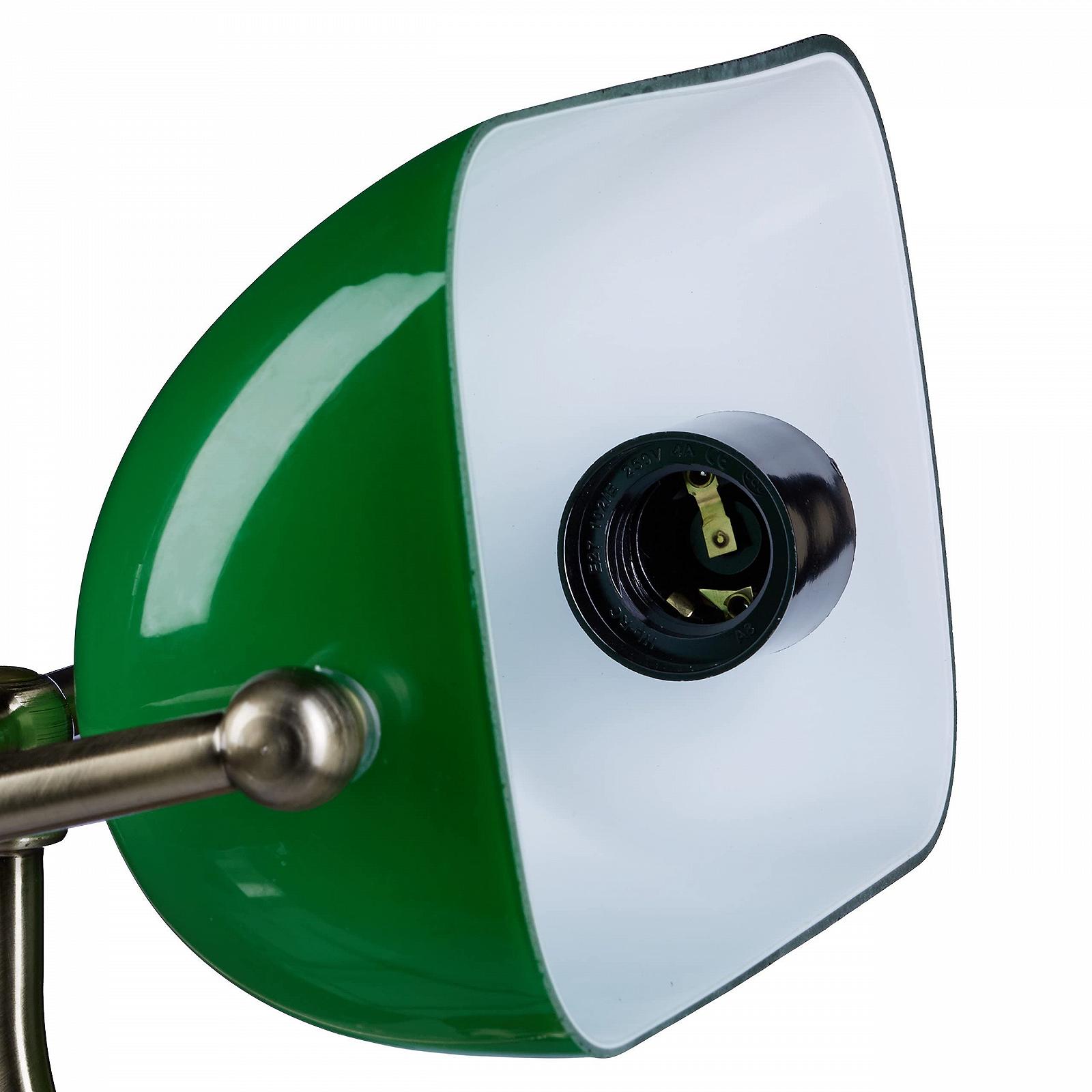 Настільна лампа Relaxdays Banker Дерев'яна основа Зелена 26.5 x 43 x 18 см E27, фото №7