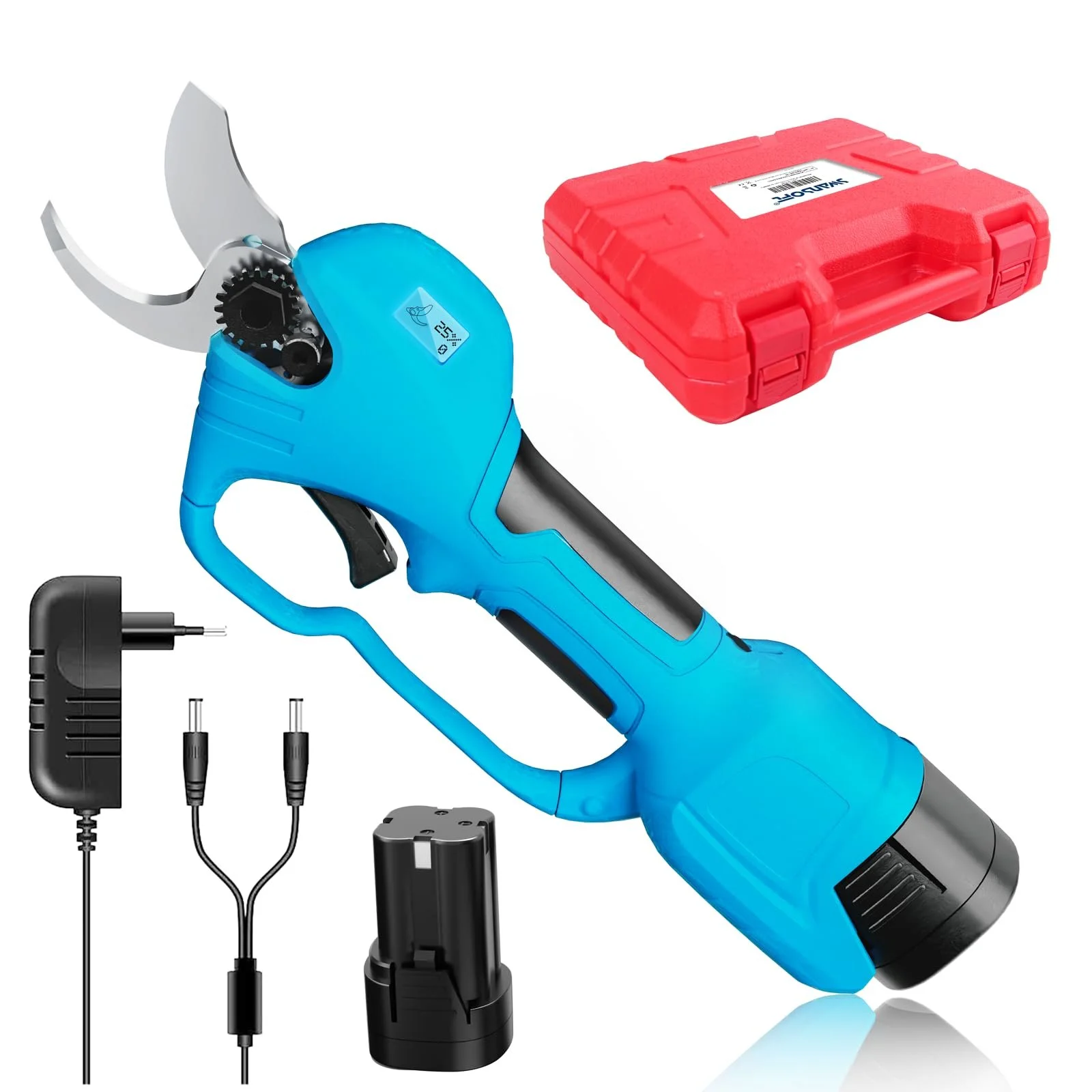 Акумуляторні ножиці SWANSOFT 30 мм, професійні електричні секатори з 2 батареями 2 Аг, фото №1