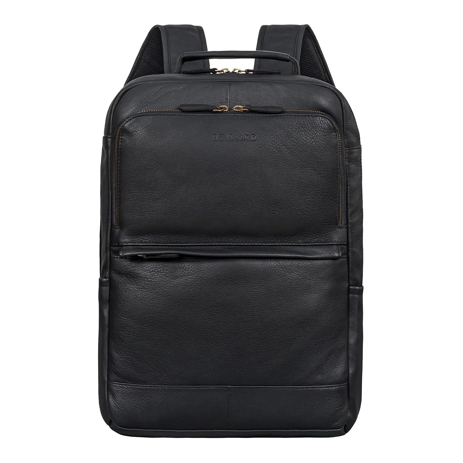 Рюкзак для ноутбука STILORD Barney Slim 15.6 дюймов кожаный спортивный XL Черный, фото №7