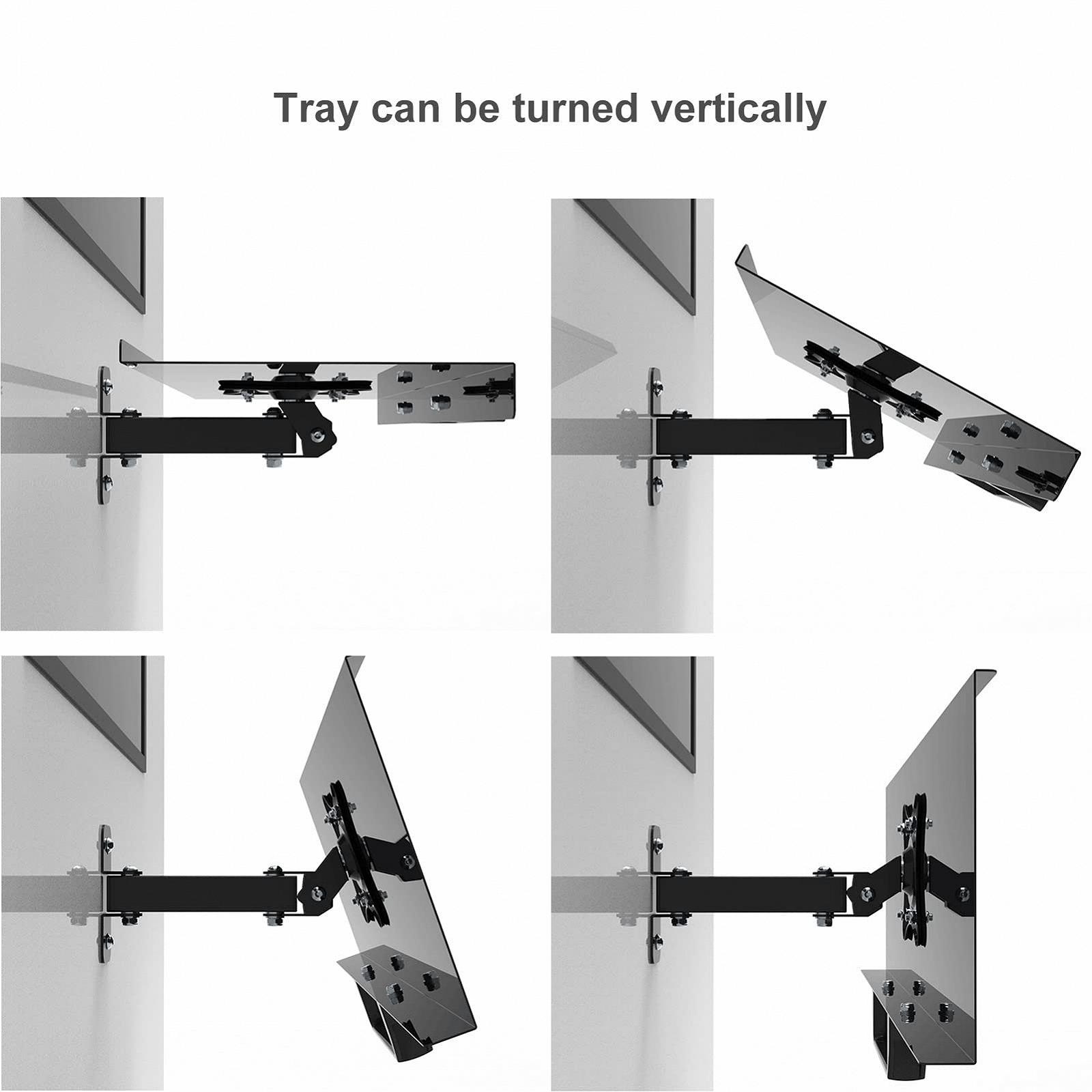 Настенное крепление для клавиатуры с регулировкой высоты, 60 x 19.5 см, крепление для клавиатуры/мыши, выдвижной складной держатель для компьютерной клавиатуры, фото №3