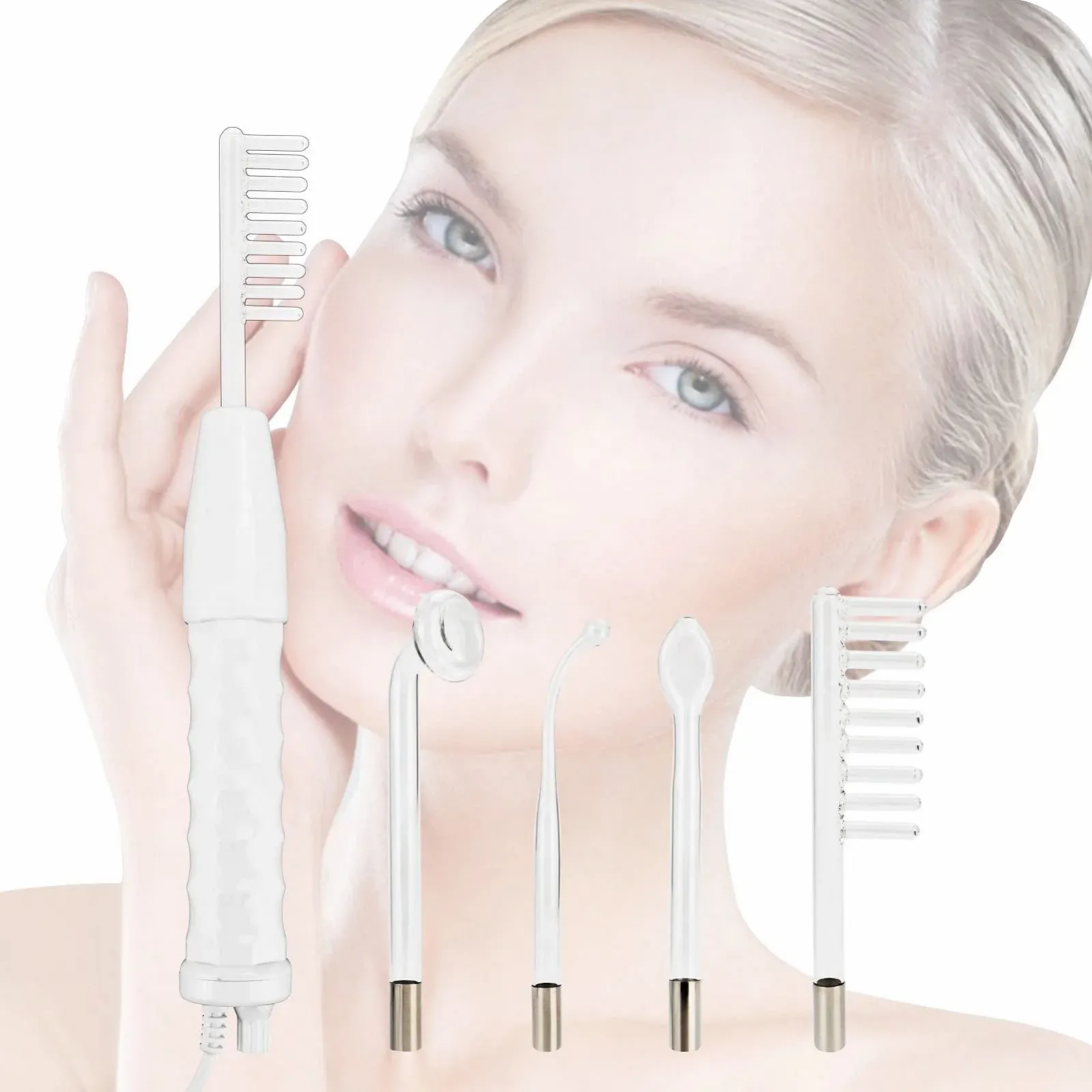 Портативний апарат дарсонваль KingSaid для обличчя та волосся з 4 електродами, фото №8