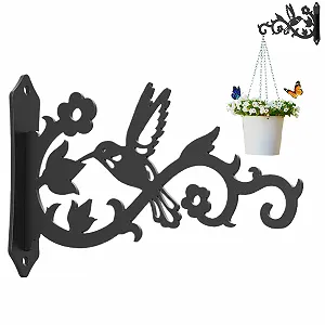 Гачок для рослин настінний декоративний з дизайном колібрі металевий для дому та саду - Фото 1