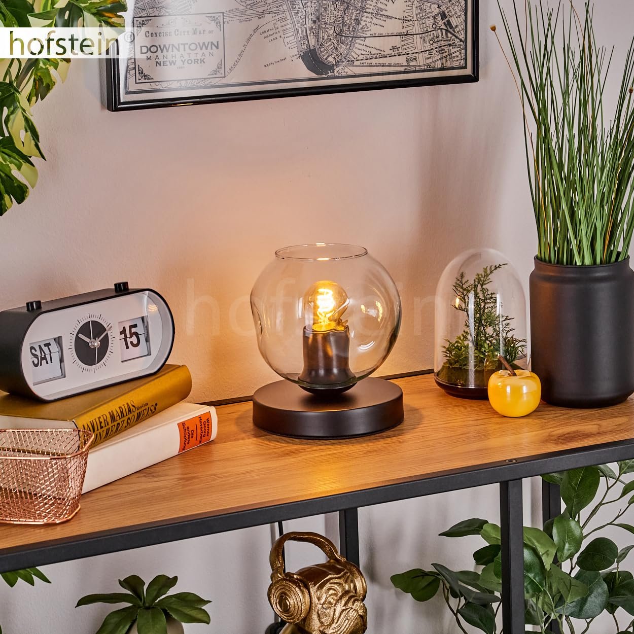 Настільна лампа Ripoll Метал/Скло 15 см 1 x E27 Чорний/Прозорий, фото №8