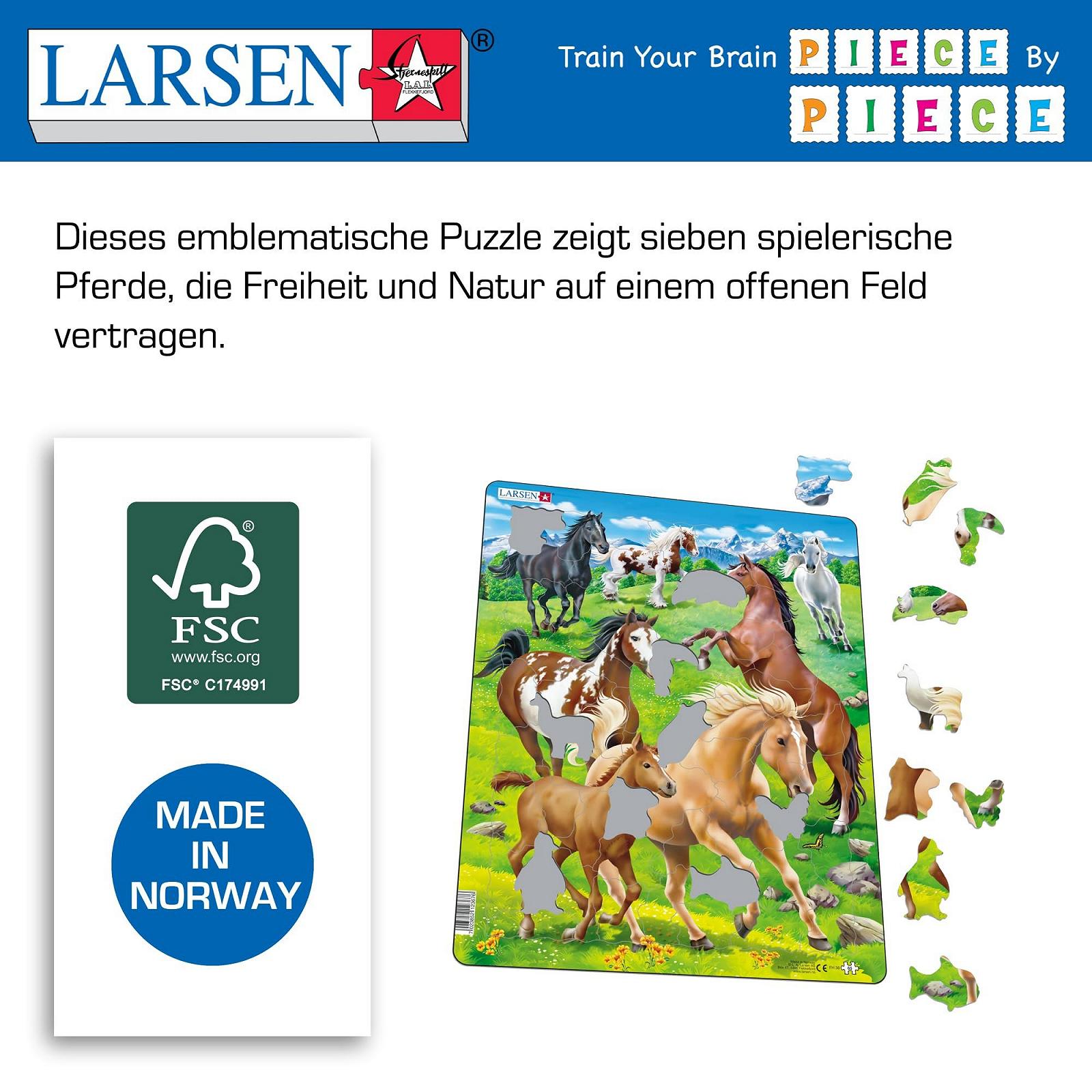 Пазл Larsen Коні 65 елементів Рамка-пазл, фото №5 Пазл Larsen Коні 65 елементів Рамка-пазл, фото №5