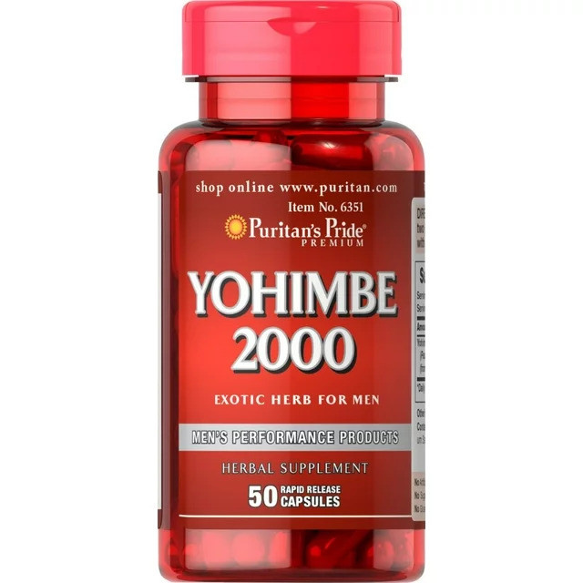 Йохимбе Puritan's Pride Yohimbe 2000 mg 50caps, фото №1