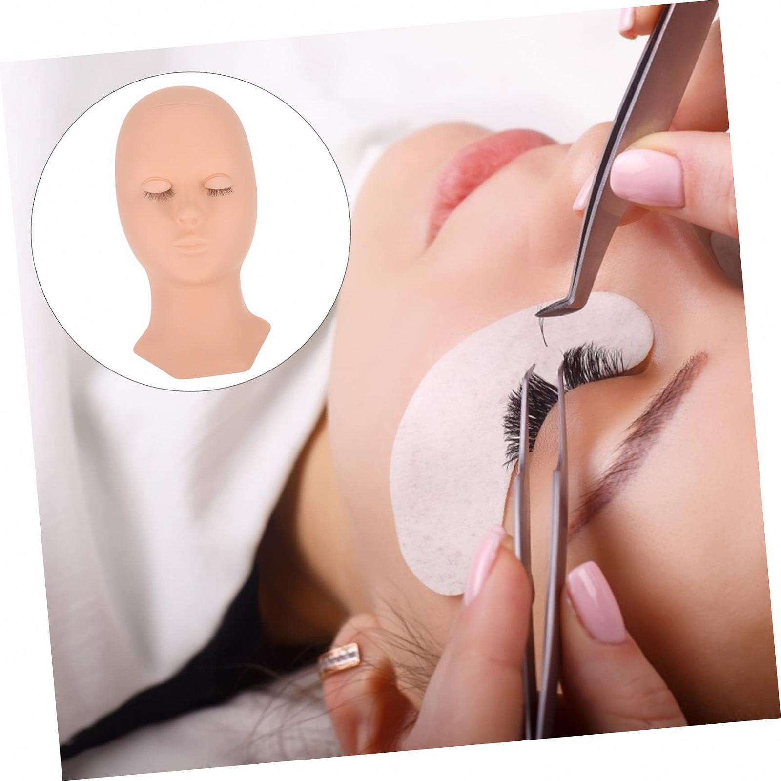 Голова-модель Angoily для практики ресниц и макияжа с короткими волосами с набором аксессуаров из силикона, фото №7 Голова-модель Angoily для практики ресниц и макияжа с короткими волосами с набором аксессуаров из силикона, фото №7