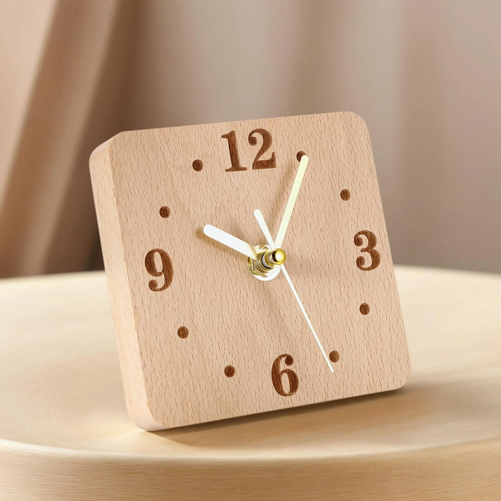 Настольные часы ZONJIE Деревянные, 11 см, аналоговые, фото №9