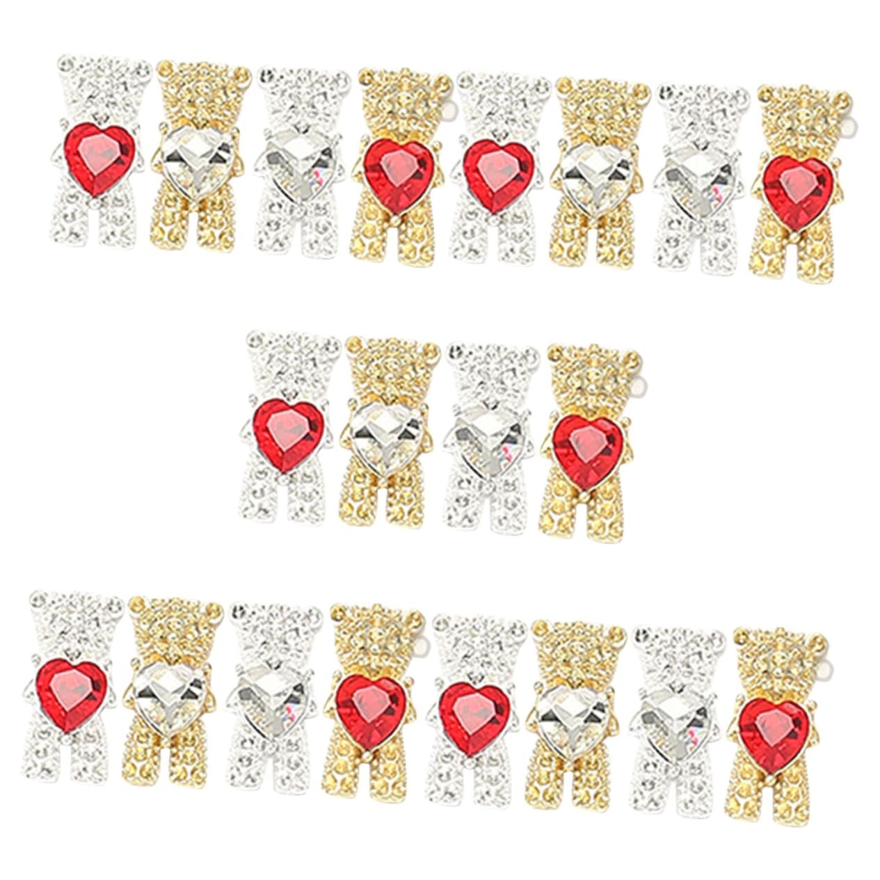 Стразы для маникюра FRCOLOR 20 шт., украшения в виде медвежат, креативные украшения для ногтей, стразы в форме сердца, фото №1 Стразы для маникюра FRCOLOR 20 шт., украшения в виде медвежат, креативные украшения для ногтей, стразы в форме сердца, фото №1