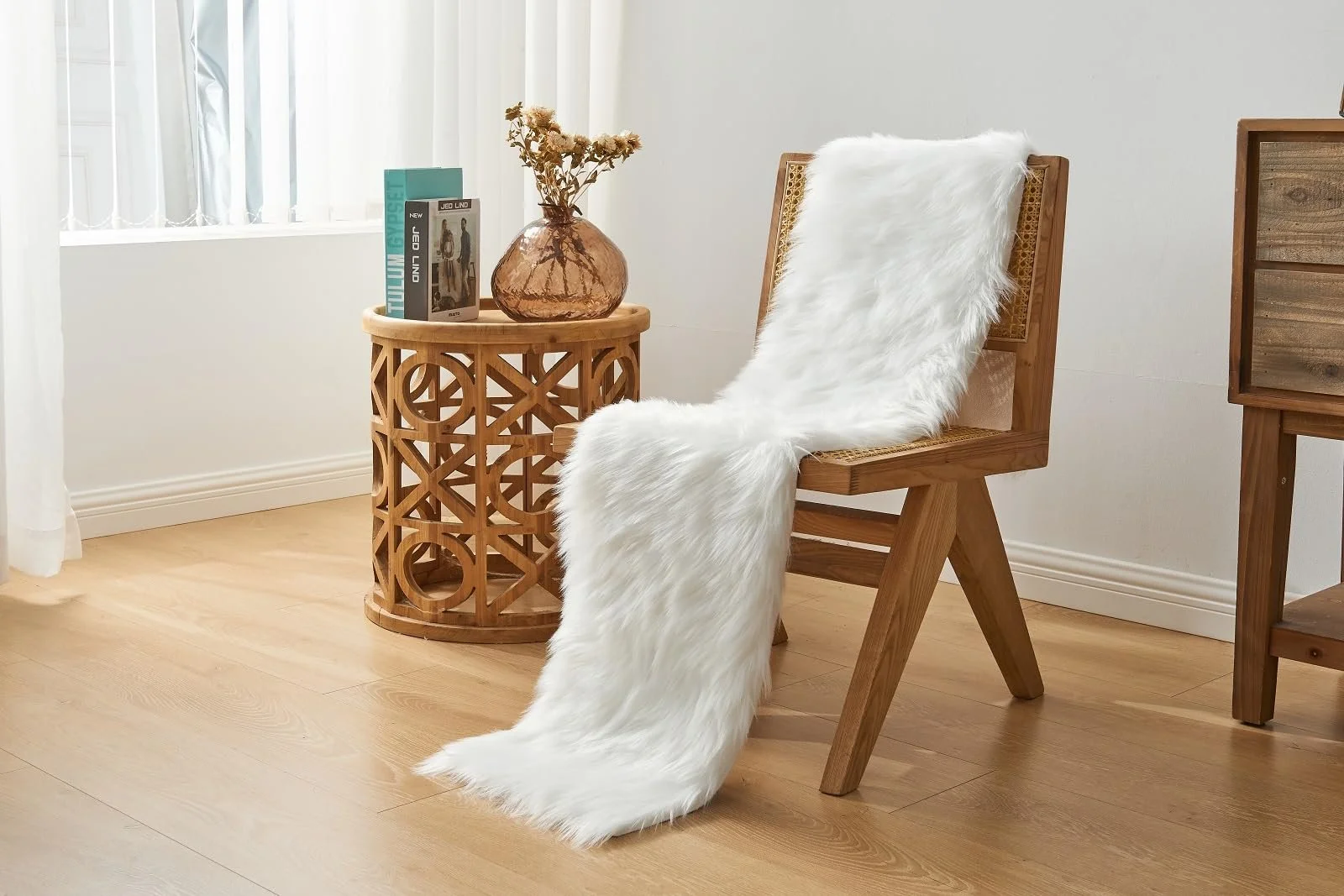 Ранер Faux Fur Modern 30 x 180 см Білий, фото №6