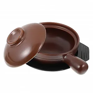 Кастрюля керамическая для тушения с ручкой жаростойкая антипригарная - Фото 1