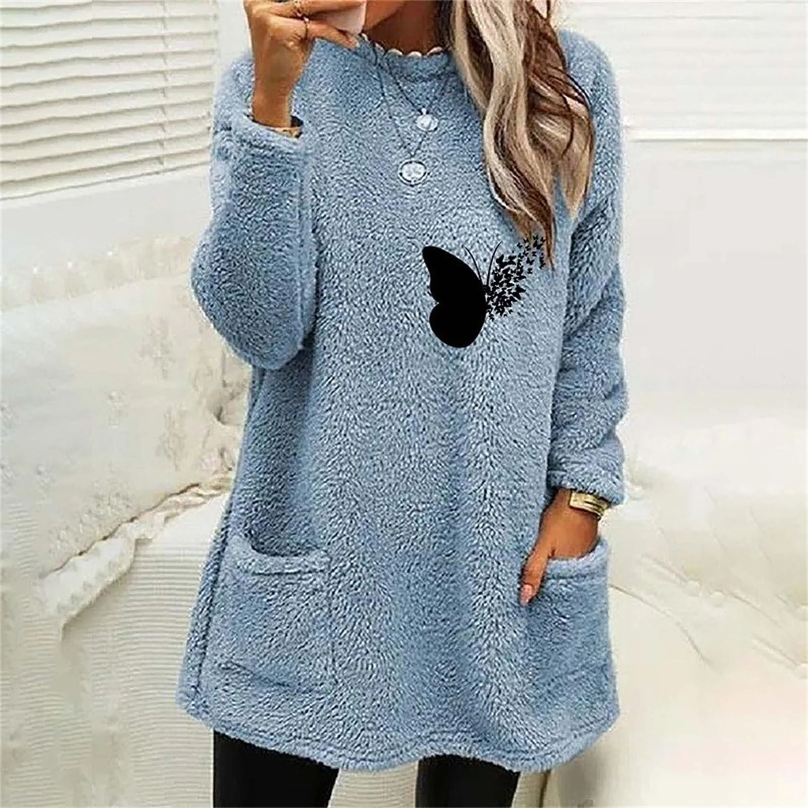 Модний жіночий світшот Вільний крій Довгий рукав, фото №2