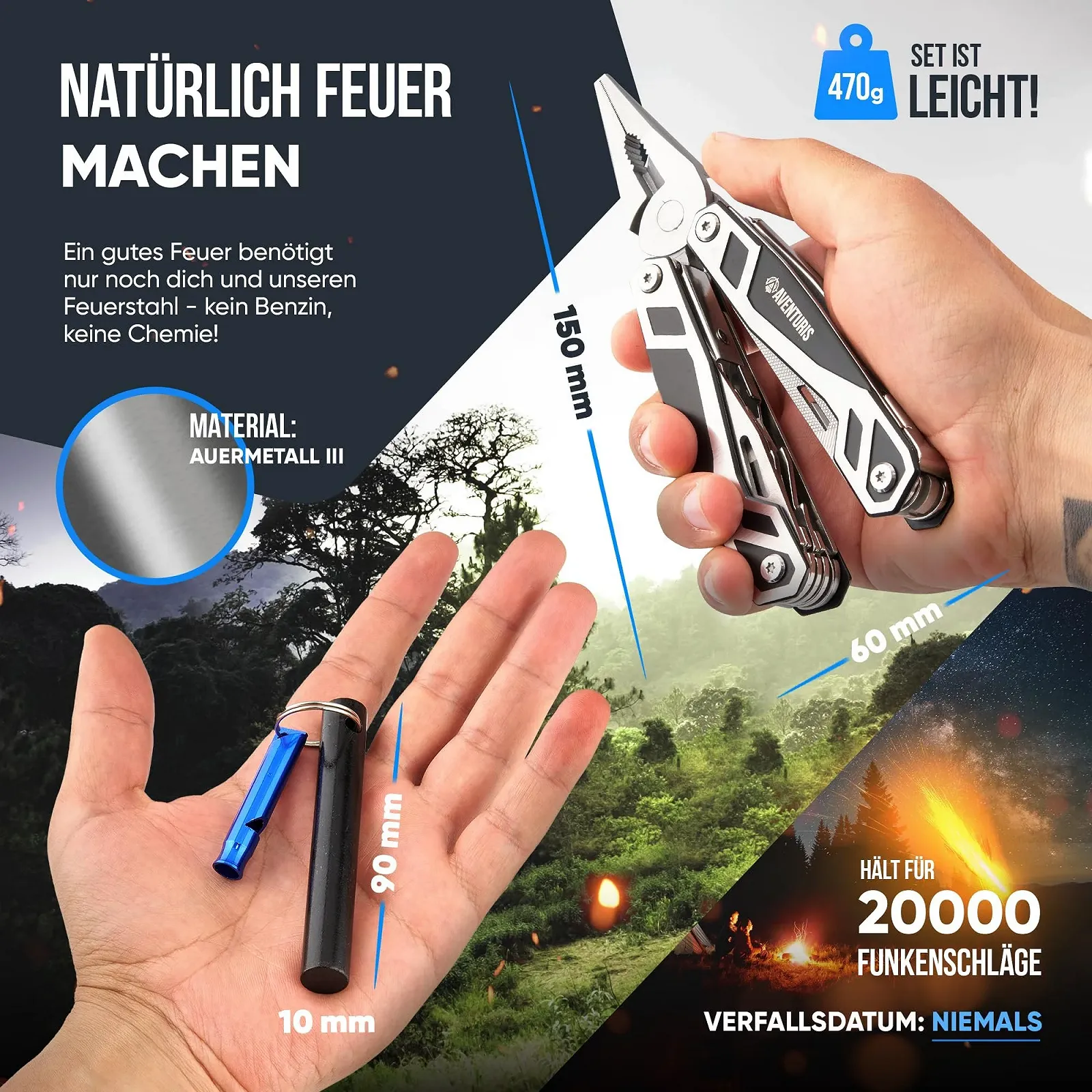 Мультитул Aventuris з кресалом, 21 функція, фото №6