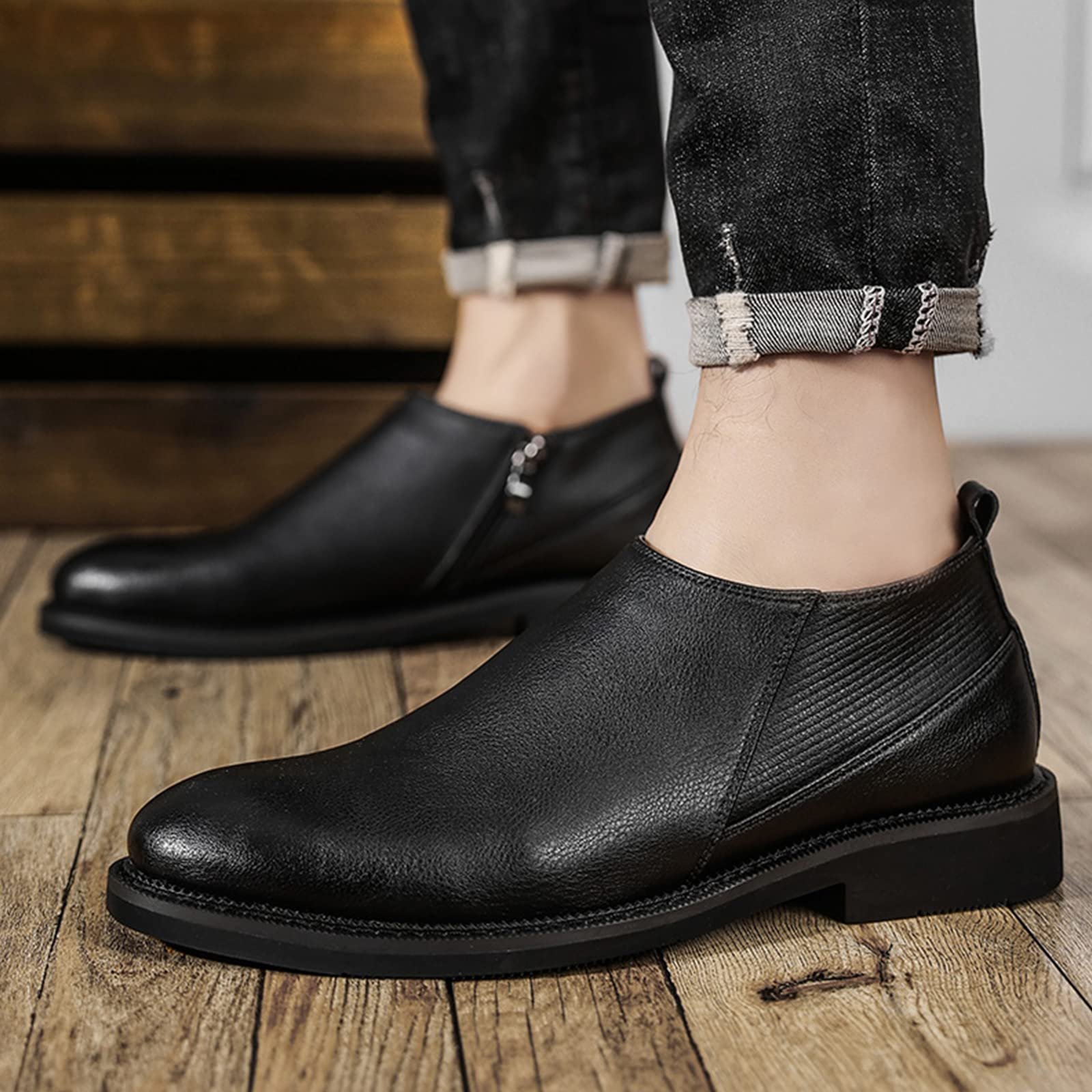 Туфлі Вечірні ANUFER Clever зі Справжньої Шкіри, Вінтажні з Бічною Блискавкою, Низькі, фото №5