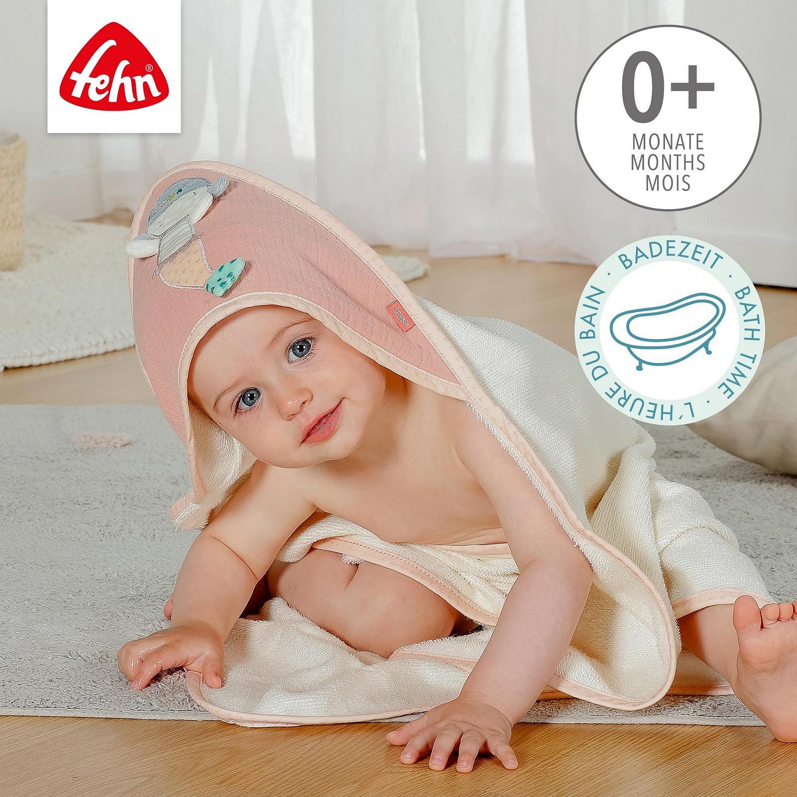 Полотенце для ванны Fehn Baby Mermaid с капюшоном 80 x 80 см розовый, фото №2