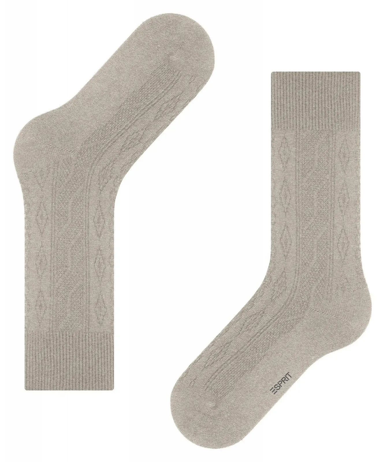 Женские носки для ботинок ESPRIT Cable Stitch, дышащие, из органического хлопка, с узором, 1 пара, фото №5